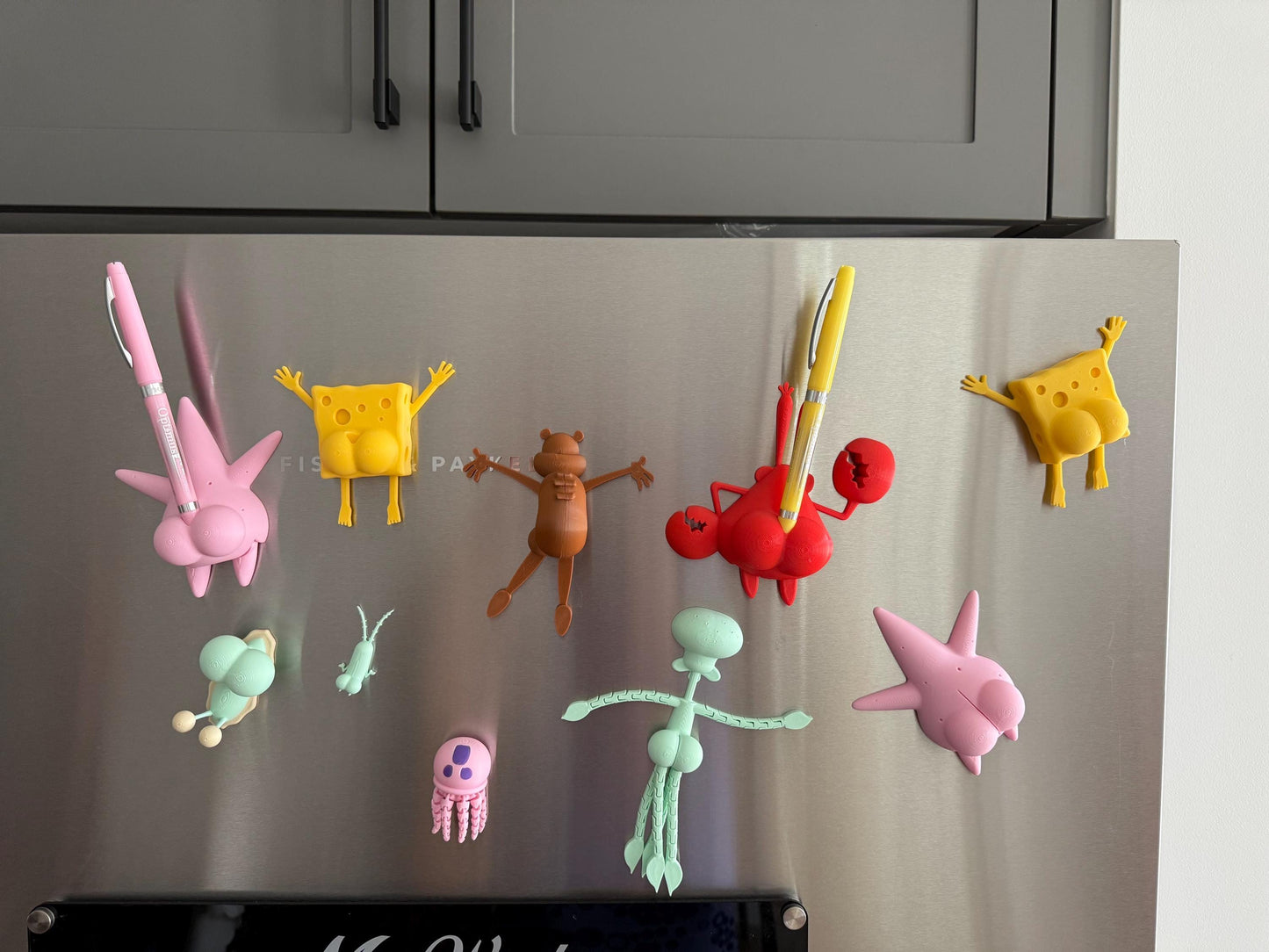 Sea Sponge and pals butt magnets Funny 3D Printed Butt Magnets Hilarious Cartoon inspired Fridge Decor Meme Gift Kawaii Office & Locker