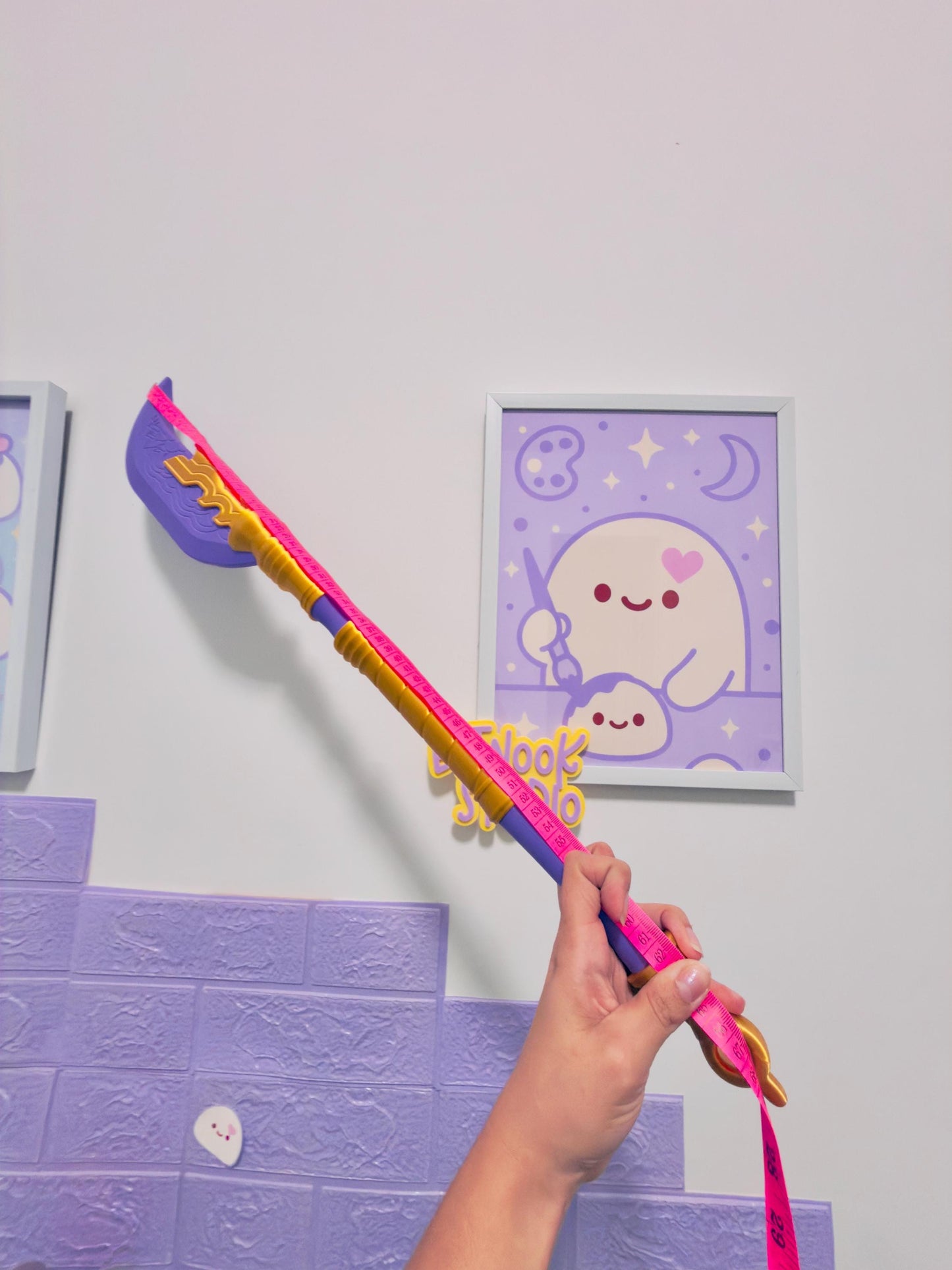 Huntrix Demon Hunters Mira Spear Gokdo polearm – 3D Printed Purple & Gold Cosplay Prop Anime Weapon Replica Collectible Display KPOP