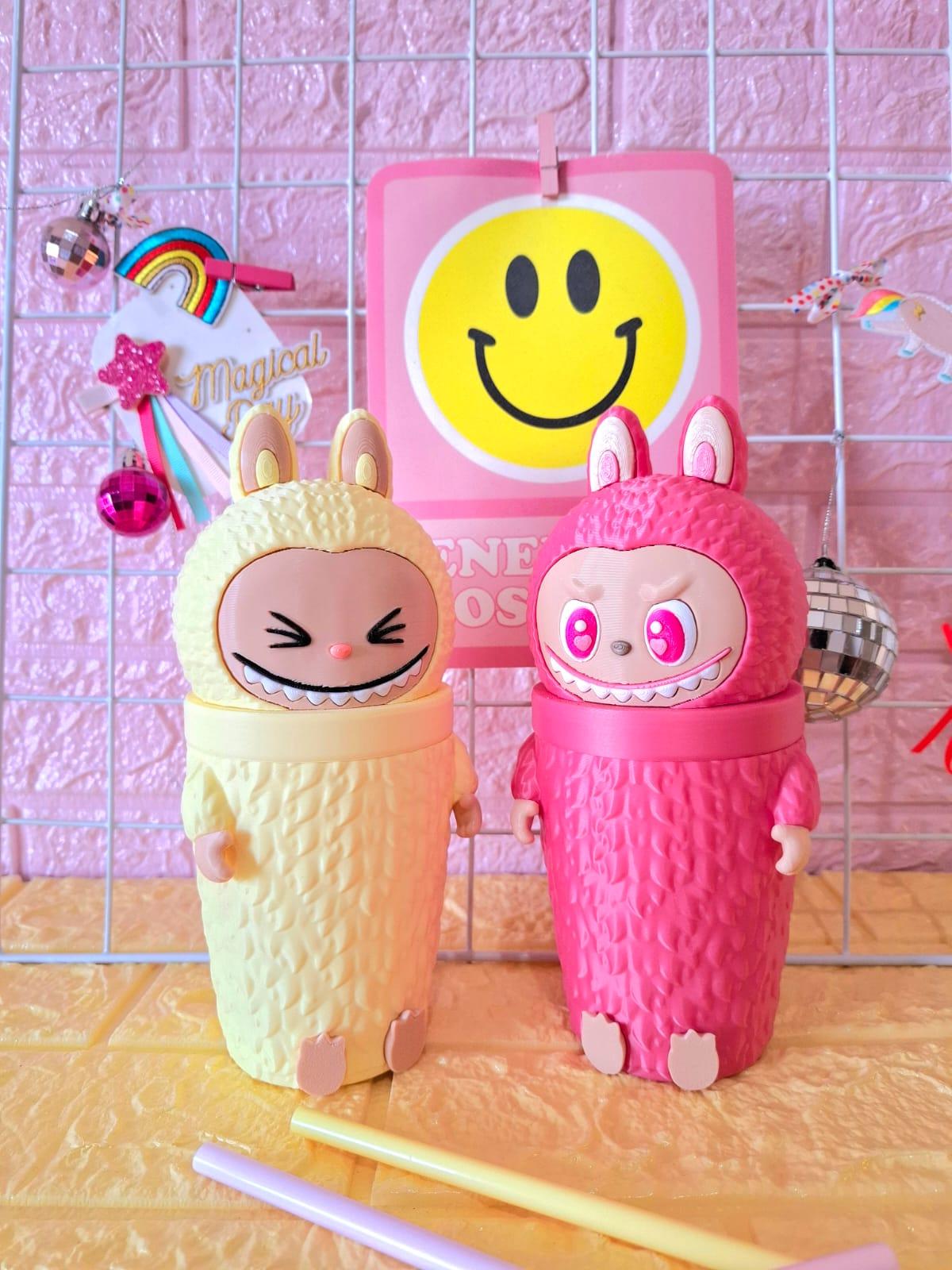 Labubu Inspired Kawaii Tumbler 3D Printed