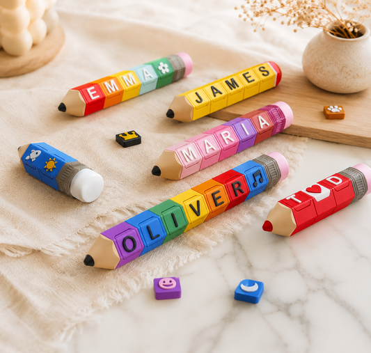Personalized Pencil Clicker Keychain | Custom Name Fidget Toy
