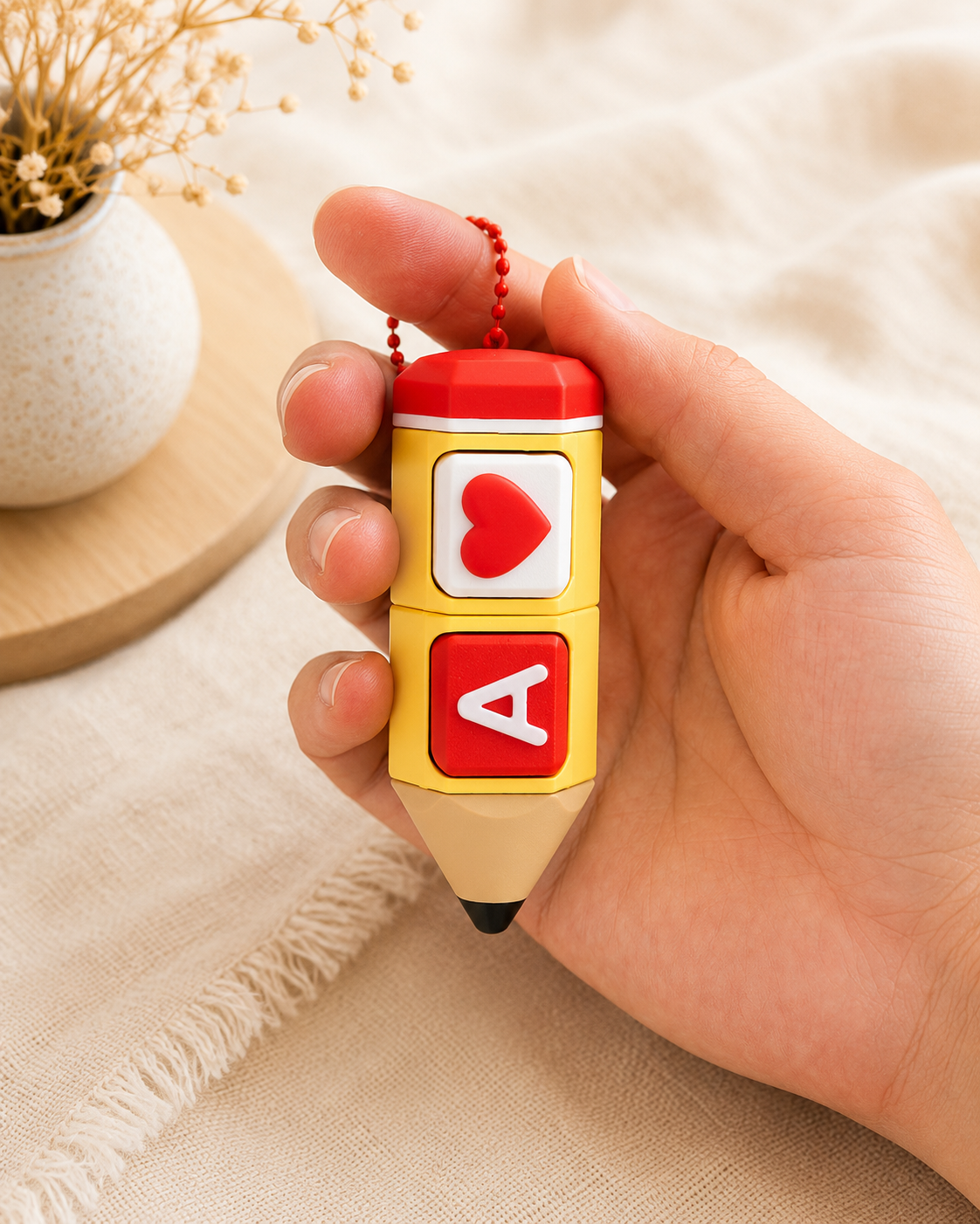 Personalized Pencil Clicker Keychain | Custom Name Fidget Toy