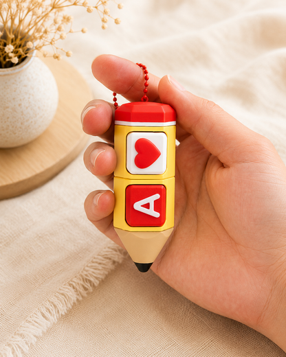 Personalized Pencil Clicker Keychain | Custom Name Fidget Toy