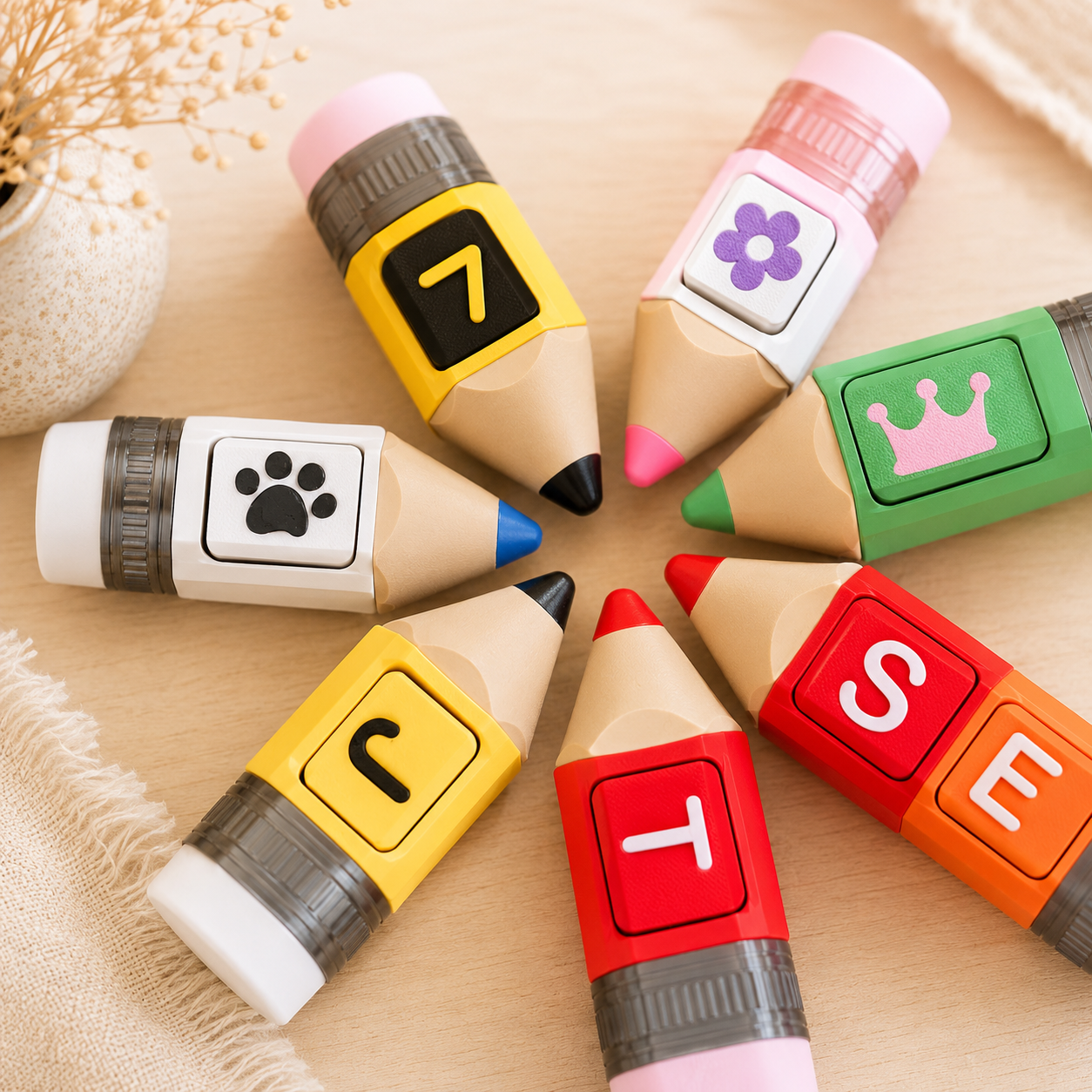 Personalized Pencil Clicker Keychain | Custom Name Fidget Toy