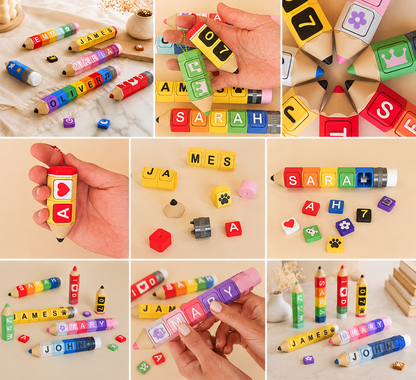 Personalized Pencil Clicker Keychain | Custom Name Fidget Toy