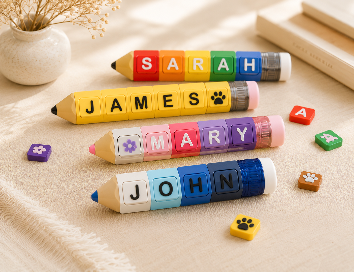 Personalized Pencil Clicker Keychain | Custom Name Fidget Toy
