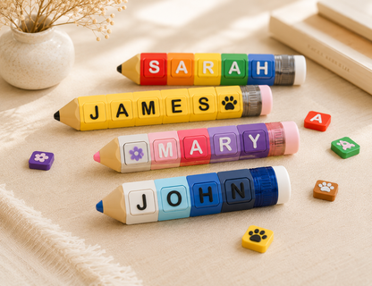Personalized Pencil Clicker Keychain | Custom Name Fidget Toy