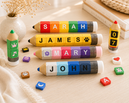 Personalized Pencil Clicker Keychain | Custom Name Fidget Toy