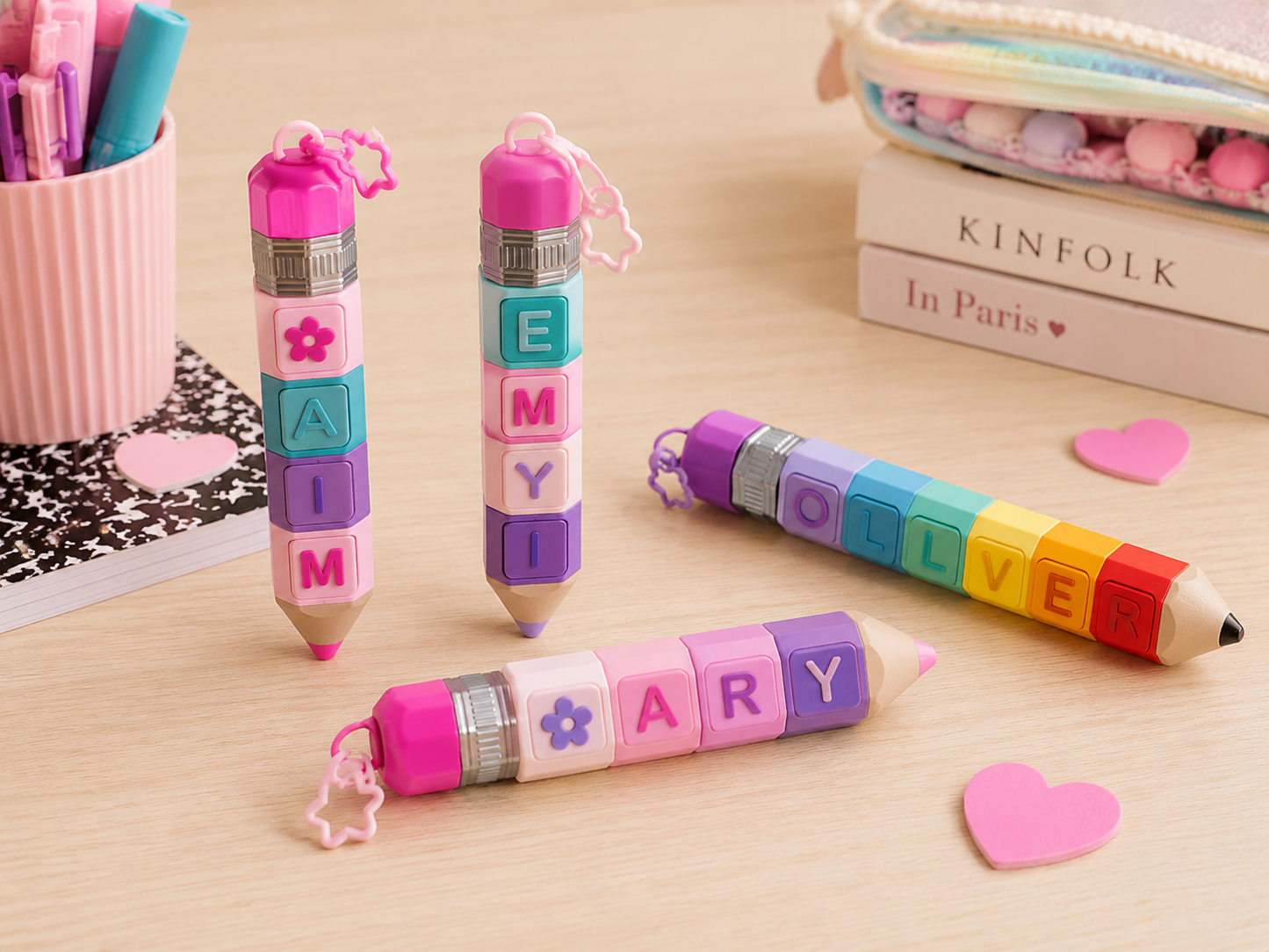 Personalized Pencil Clicker Keychain | Custom Name Fidget Toy