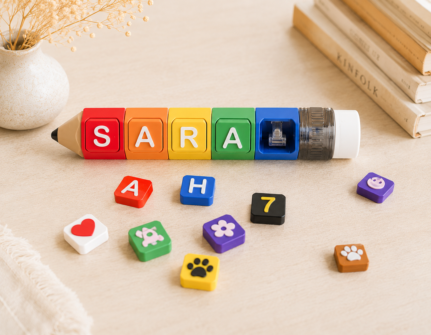 Personalized Pencil Clicker Keychain | Custom Name Fidget Toy
