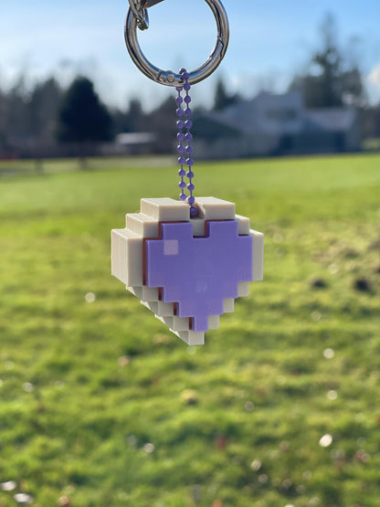 Pixel Heart Keychain Clicker Fidget Toy Cute Gamer Gift 8-Bit Aesthetic Anxiety Relief Retro Gaming Accessory Gifts for gamers girlies