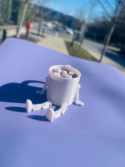 Coffee Buddy Articulated Mini Figure Cute Coffee Cup Toy Desk Decor for Coffee Lovers Kawaii Collectible Barista Gift Cocoa Lovers gifts