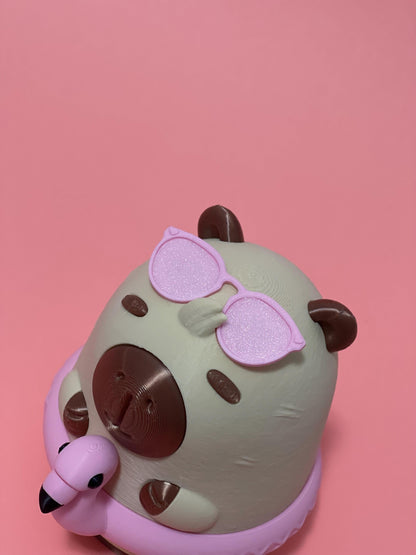 Capybara Piggy Bank and Storage Container 3D Printed Cute Coin Bank Summer Beach Vibes Kawaii Capybara Desk Decor Gift for Animal Lovers