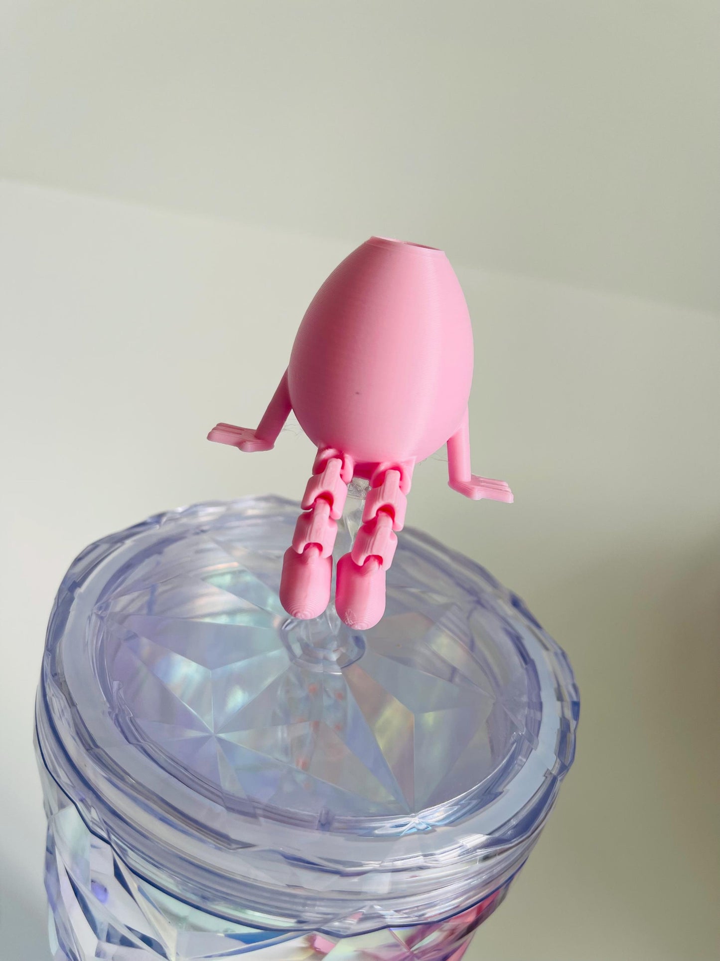 Egg Buddy Straw Topper 3D Printed Fidget Toy Mini Bunny Drink Charm Fun Easter Basket Stuffer Kawaii Cup Accessory sensory gift