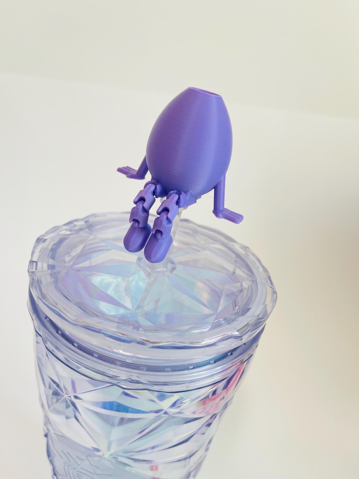 Egg Buddy Straw Topper 3D Printed Fidget Toy Mini Bunny Drink Charm Fun Easter Basket Stuffer Kawaii Cup Accessory sensory gift