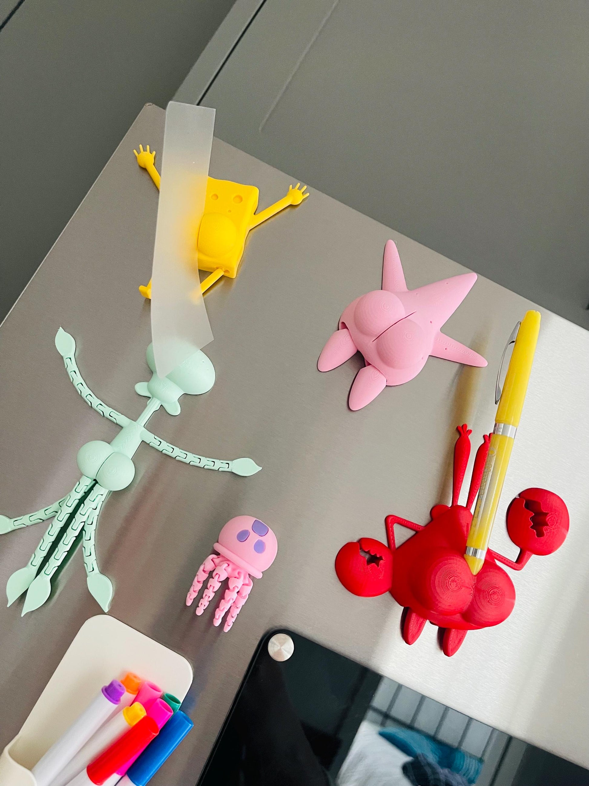 Sea Sponge and pals butt magnets set Funny 3D Printed Butt Magnets Hilarious Cartoon inspired Fridge Decor Meme Gift Ann