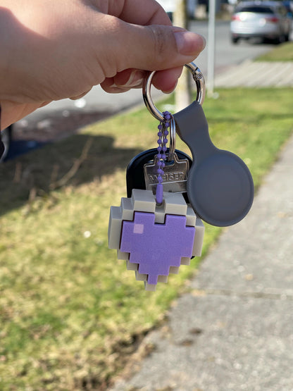 Pixel Heart Keychain Clicker Fidget Toy Cute Gamer Gift 8-Bit Aesthetic Anxiety Relief Retro Gaming Accessory Gifts for gamers girlies