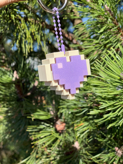 Pixel Heart Keychain Clicker Fidget Toy Cute Gamer Gift 8-Bit Aesthetic Anxiety Relief Retro Gaming Accessory Gifts for gamers girlies