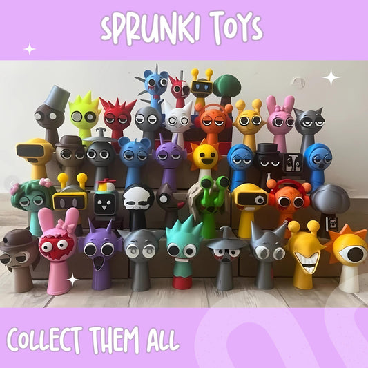 Sprunki 3D Printed figures: Incredibox Gamer Gifts for Party Favor Cake Topper birthday present Christmas and Keychains