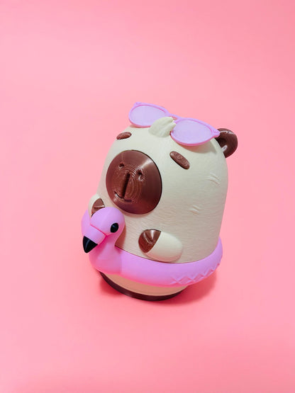 Capybara Piggy Bank and Storage Container 3D Printed Cute Coin Bank Summer Beach Vibes Kawaii Capybara Desk Decor Gift for Animal Lovers