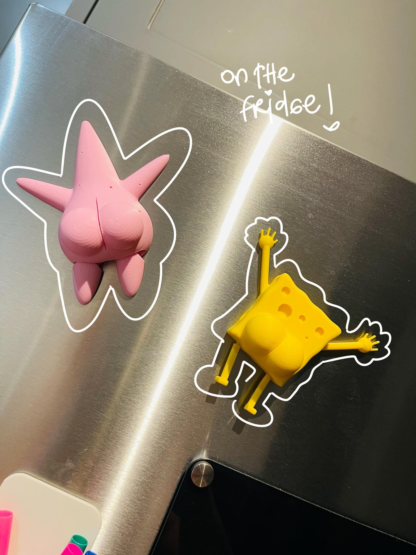 Sea Sponge and pals butt magnets Funny 3D Printed Butt Magnets Hilarious Cartoon inspired Fridge Decor Meme Gift Kawaii Office & Locker