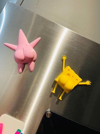 Sea Sponge and pals butt magnets Funny 3D Printed Butt Magnets Hilarious Cartoon inspired Fridge Decor Meme Gift Kawaii Office & Locker