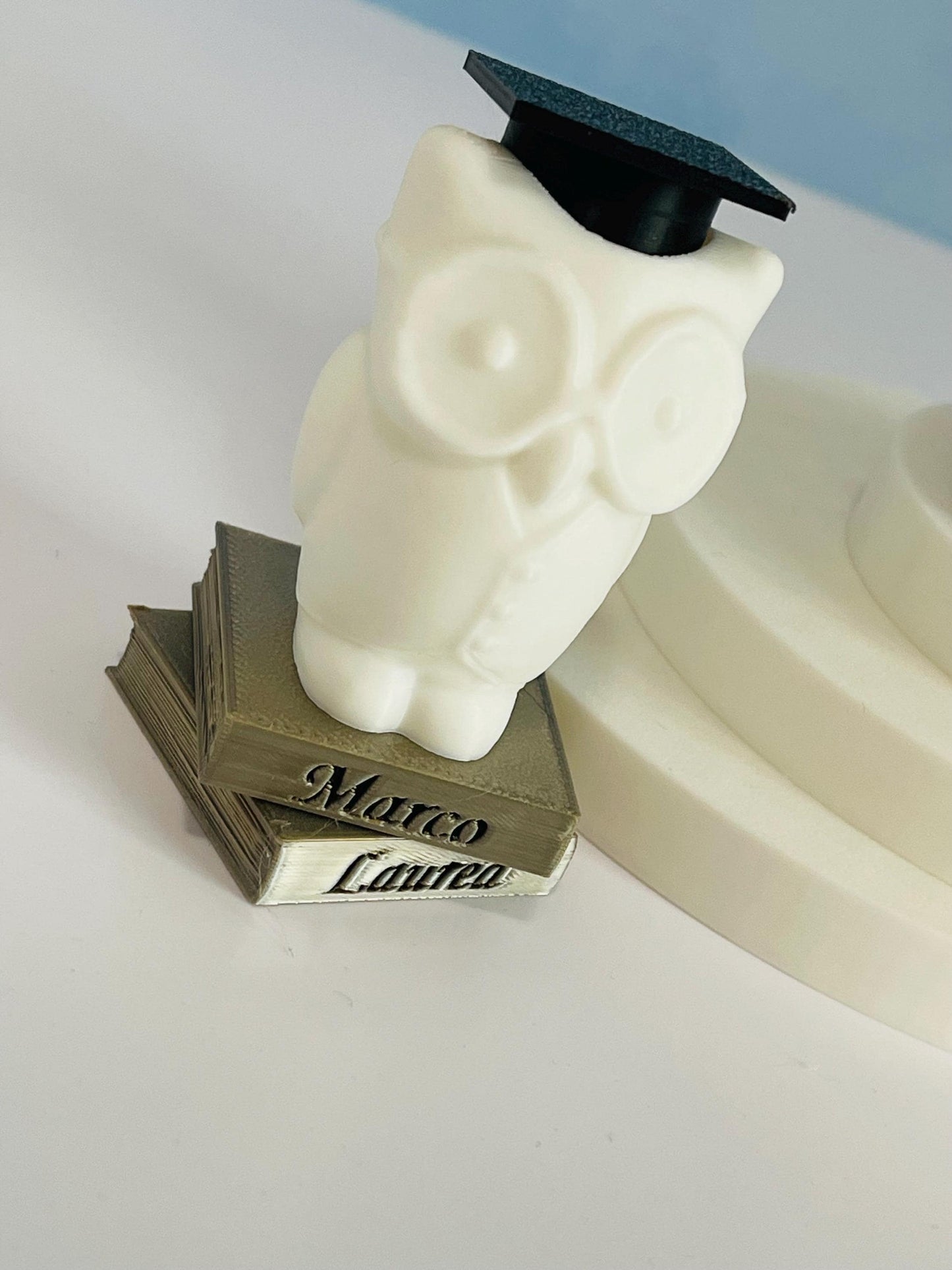 Custom Name Graduation Owl Figurine 3D Printed Personalized Gift for Graduates 2025 Keepsake Owl on Books with Cap Unique Grad Party Favor