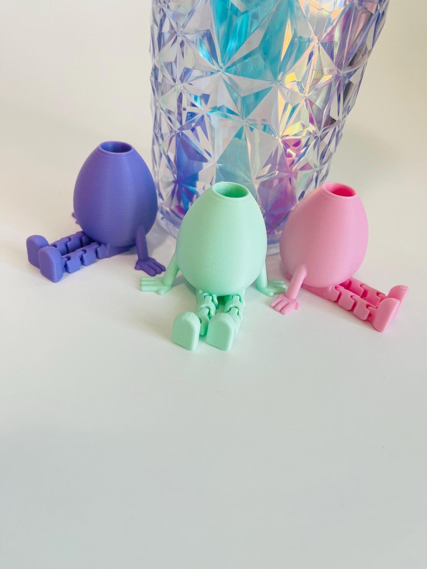 Egg Buddy Straw Topper 3D Printed Fidget Toy Mini Bunny Drink Charm Fun Easter Basket Stuffer Kawaii Cup Accessory sensory gift