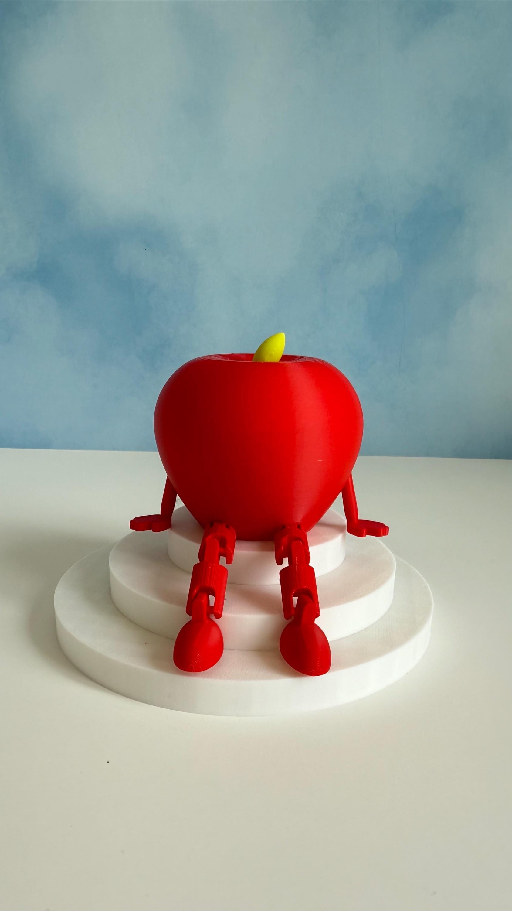 Apple Buddy Figurines 3d printed Cute Desk Decor Set Appreciation and Teachers cute Shelf Display Unique Gift for profes