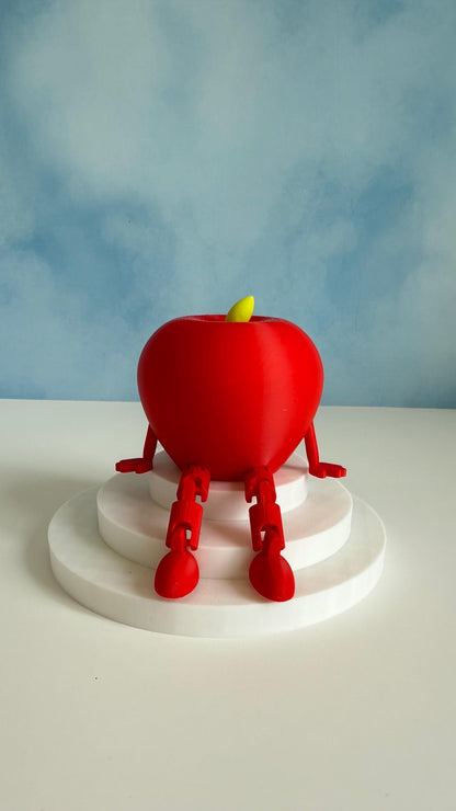 Apple Buddy Figurines 3d printed Cute Desk Decor Set Appreciation and Teachers cute Shelf Display Unique Gift for profes