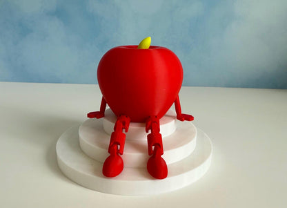Apple Buddy Figurines 3d printed Cute Desk Decor Set Appreciation and Teachers cute Shelf Display Unique Gift for professors fidget toy