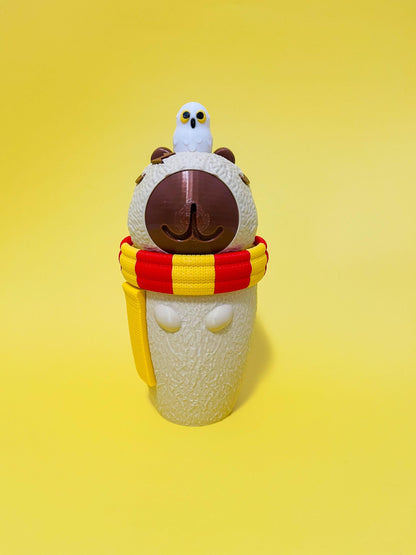 Capybara wizard Tumbler 3D Printed Cute Drinkware Coffee and Water Cup Kawaii Capybara Gift gamers fantasy Cup Gift book lovers Capybara cup