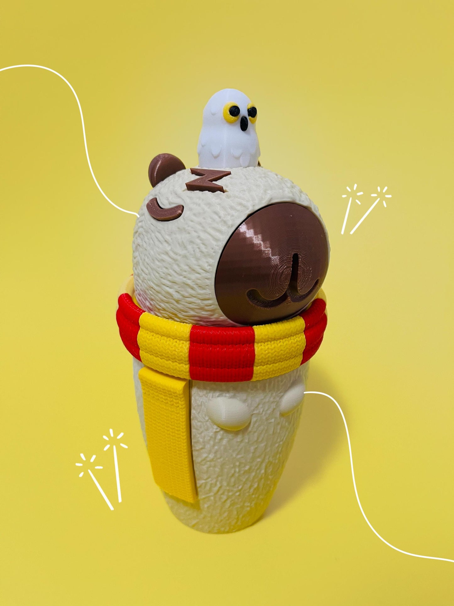Capybara wizard Tumbler 3D Printed Cute Drinkware Coffee and Water Cup Kawaii Capybara Gift gamers fantasy Cup Gift book
