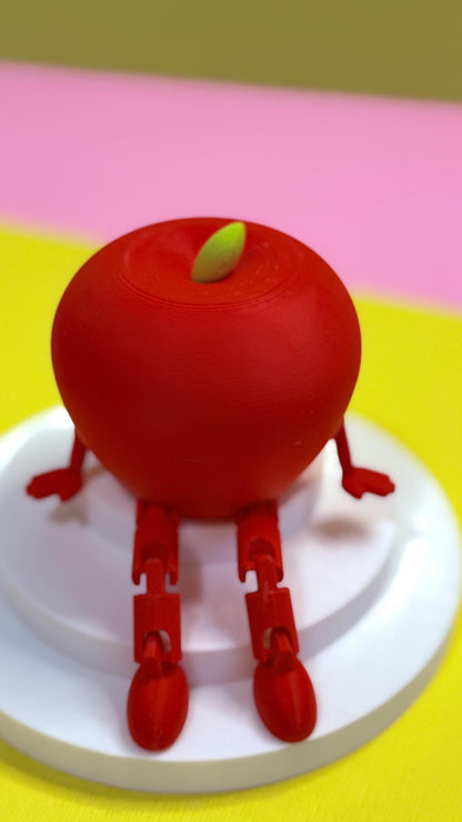 Apple Buddy Figurines 3d printed Cute Desk Decor Set Appreciation and Teachers cute Shelf Display Unique Gift for professors fidget toy
