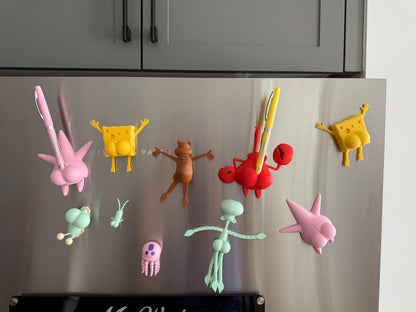 Sea Sponge and pals butt magnets Funny 3D Printed Butt Magnets Hilarious Cartoon inspired Fridge Decor Meme Gift Kawaii Office & Locker