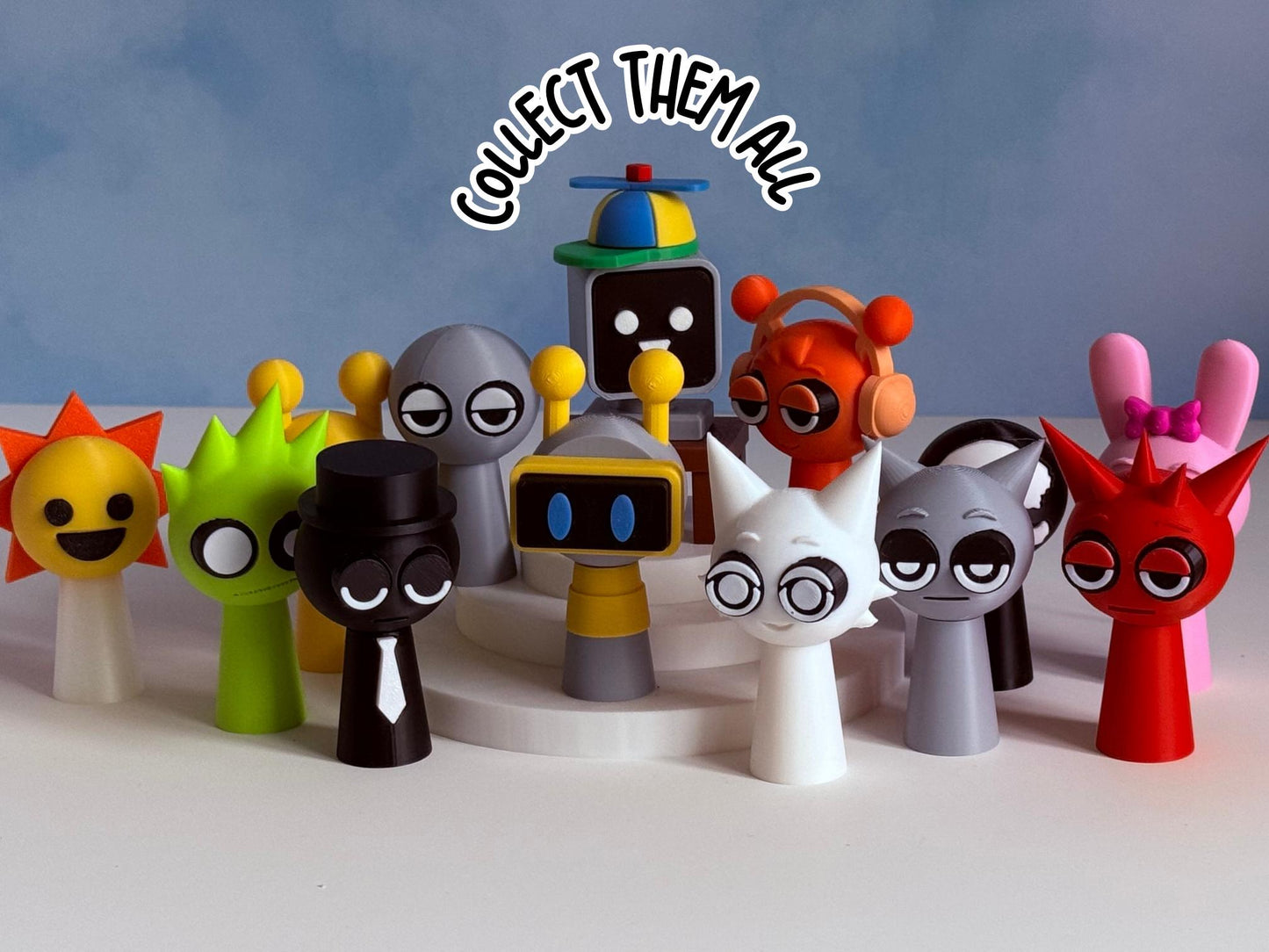 Sprunki 3D Printed figures: Incredibox Gamer Gifts for Party Favor Cake Topper birthday present Christmas and Keychains