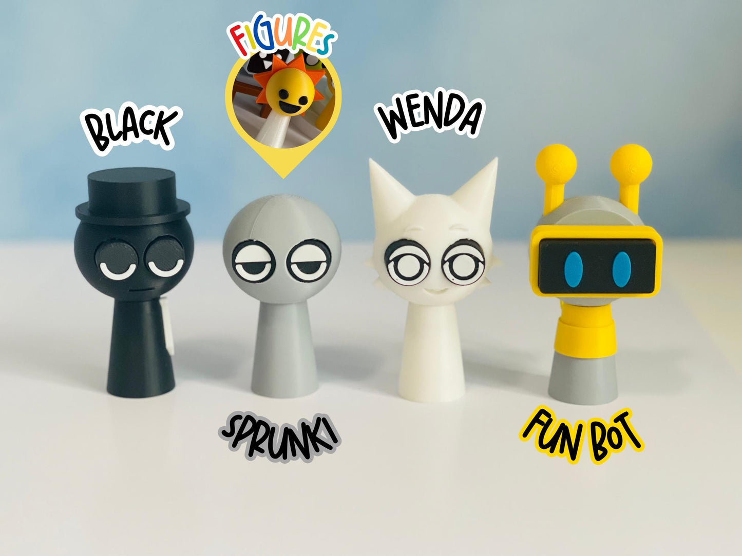 Sprunki toys keychains 3D Printed Incredibox Inspired Mini Toys Gamer Gift Party Favor Cake Topper birthday present gamer fan art