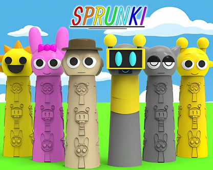Custom Sprunki Pencil Case 3D Printed Colorful Storage Desk Organizer Cute School Supply Holder Gift for Gamers teens and Students Sprunkies