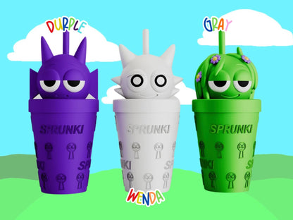 Custom Sprunki tumblers 3D Printed Colorful drinkware funny gifts Cute School Supply Gift for Gamers teens and Students Sprunkies art fan