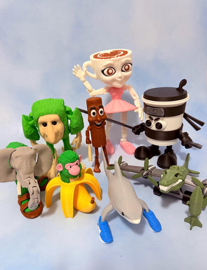 Italian brainrot meme Toys bundle 3D Printed Viral Meme Figure TikTok Trend Collectible Funny Gift for Meme Tiktok Fans 