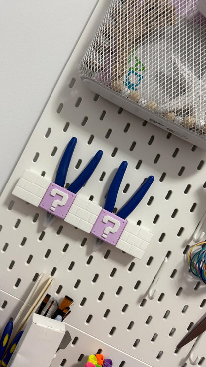 Question Block IKEA Pegboard Tool Holder Cute and Functional 3D Printed Organizer for Craft Rooms Studios and Gamer Setups