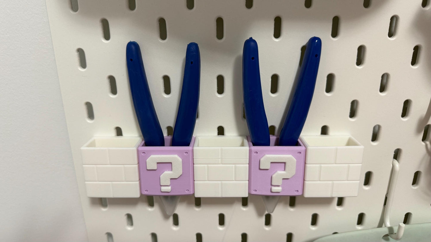 Question Block IKEA Pegboard Tool Holder Cute and Functional 3D Printed Organizer for Craft Rooms Studios and Gamer Setups