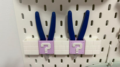 Question Block IKEA Pegboard Tool Holder Cute and Functional 3D Printed Organizer for Craft Rooms Studios and Gamer Setups