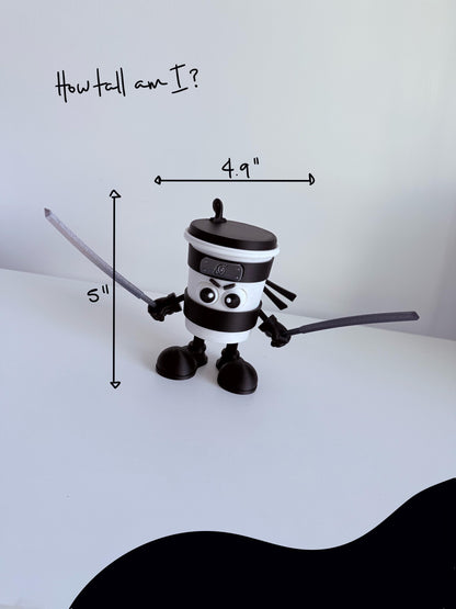 Cappuccino Assassino 3D Printed figure Brainrot Italian memes Desk Toy coffee Cup Figurine Gift for Killer Cappucchino and Meme Tiktok Fans