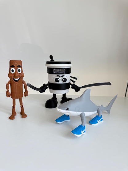 Tralalero Tralala Shark Toy 3D Printed Viral Meme Figure TikTok Trend Collectible Funny Gift for Shark and Sneaker Meme Tiktok Fans Brainrot