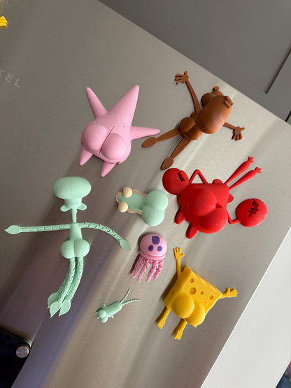 Sea Sponge and pals butt magnets set Funny 3D Printed Butt Magnets Hilarious Cartoon inspired Fridge Decor Meme GAG gift