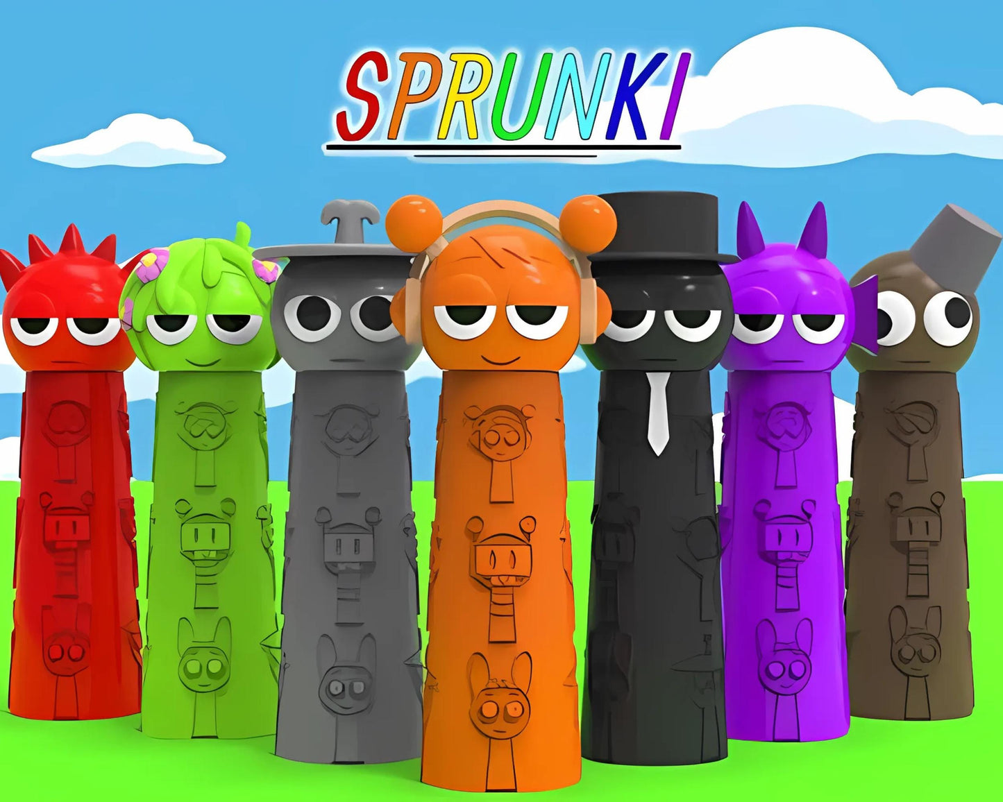 Custom Sprunki Pencil Case 3D Printed Colorful Storage Desk Organizer Cute School Supply Holder Gift for Gamers teens and Students Sprunkies