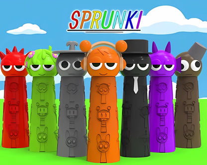 Custom Sprunki Pencil Case 3D Printed Colorful Storage Desk Organizer Cute School Supply Holder Gift for Gamers teens and Students Sprunkies