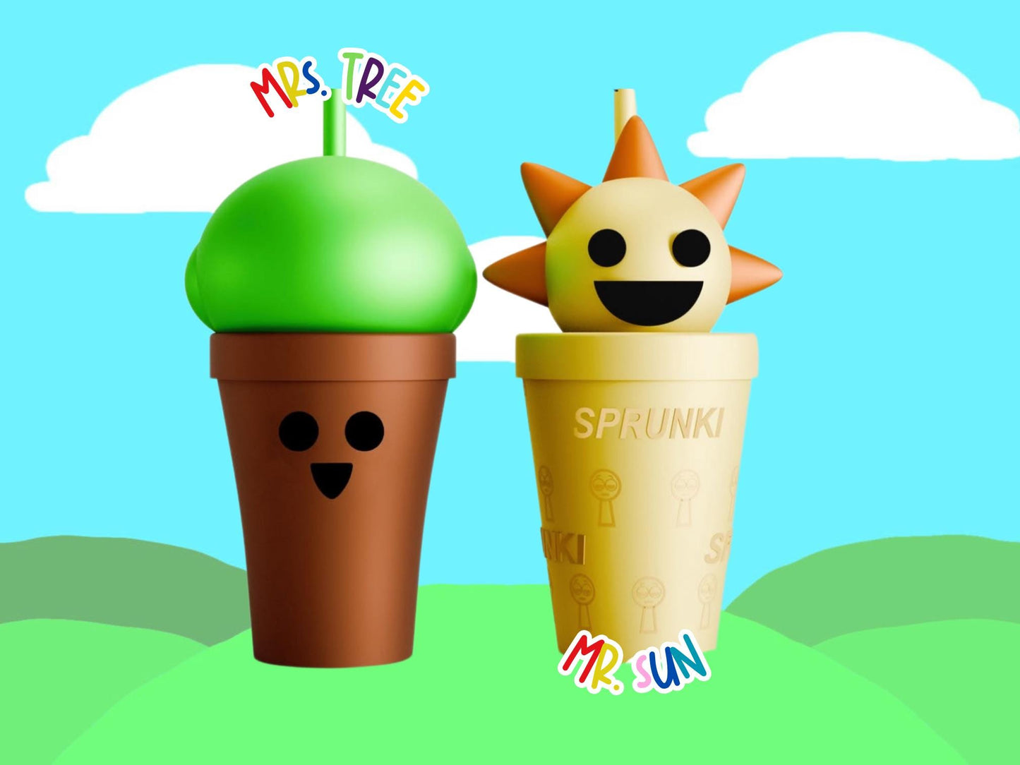 Custom Sprunki tumblers 3D Printed Colorful drinkware funny gifts Cute School Supply Gift for Gamers teens and Students Sprunkies art fan