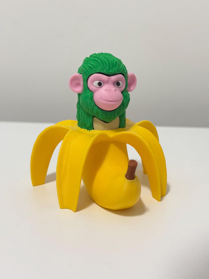 Chimpanzini Bananini – Funny 3D Printed Meme Figurine – Banana Monkey Toy Viral Brainrot TikTok Decor Weird Collectible Meme Figure TikTok