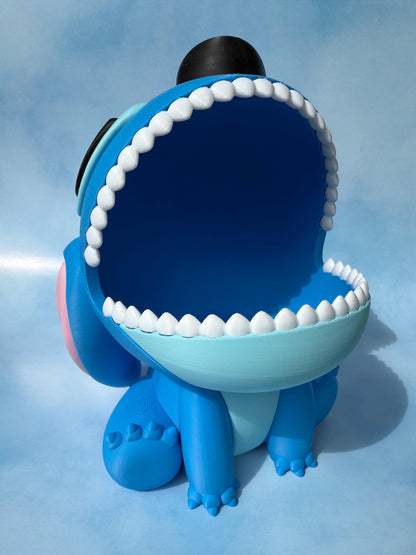 Blue monster Popcorn Bowl 3D printed: Funny Movie Night Snack Holder Cute Kitchen Decor Gift